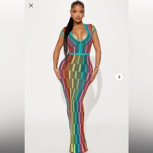 Sia Knit Maxi Dress - Multi Color